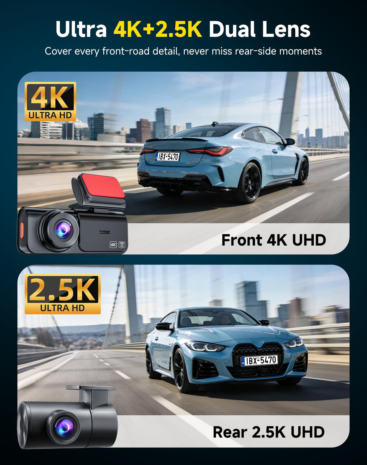 AXB rear camera compact design capturing rear traffic for evidence