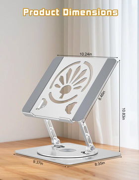 Axbima angled profile with MacBook improving viewing ergonomics