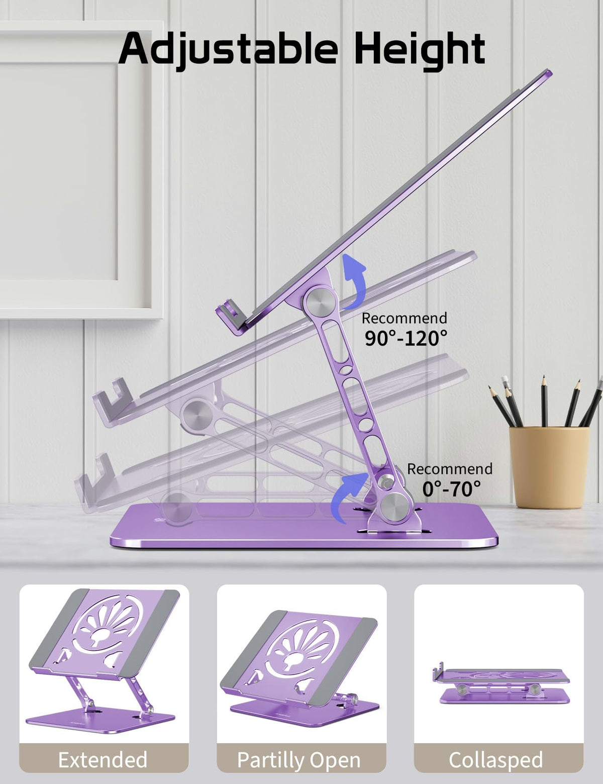 Axbima foldable stand folds flat for easy travel and storage