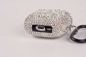 AXCUWS AirPods 4 pink case front view highlighting rhinestones and style