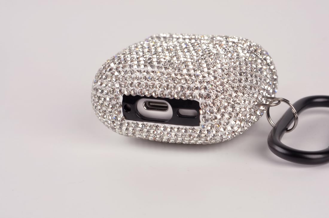 AXCUWS Sparkly Case AirPods 4 compatibility image demonstrates charging access