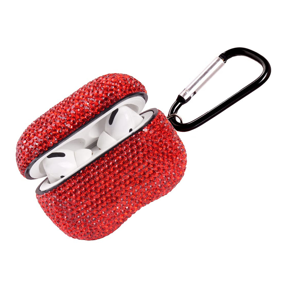 AXCUWS Sparkly Diamond Case for AirPods Pro front view shows rhinestone shine and protection