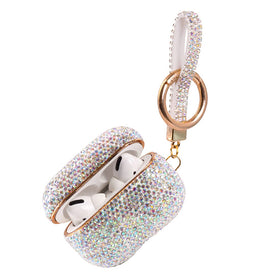 AXCUWS Sparkly Diamond Case for AirPods Pro front view shows luxury rhinestones and secure fit