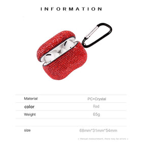 AXCUWS Sparkly Diamond Case for AirPods Pro side view highlights secure fit and anti-scratch shield