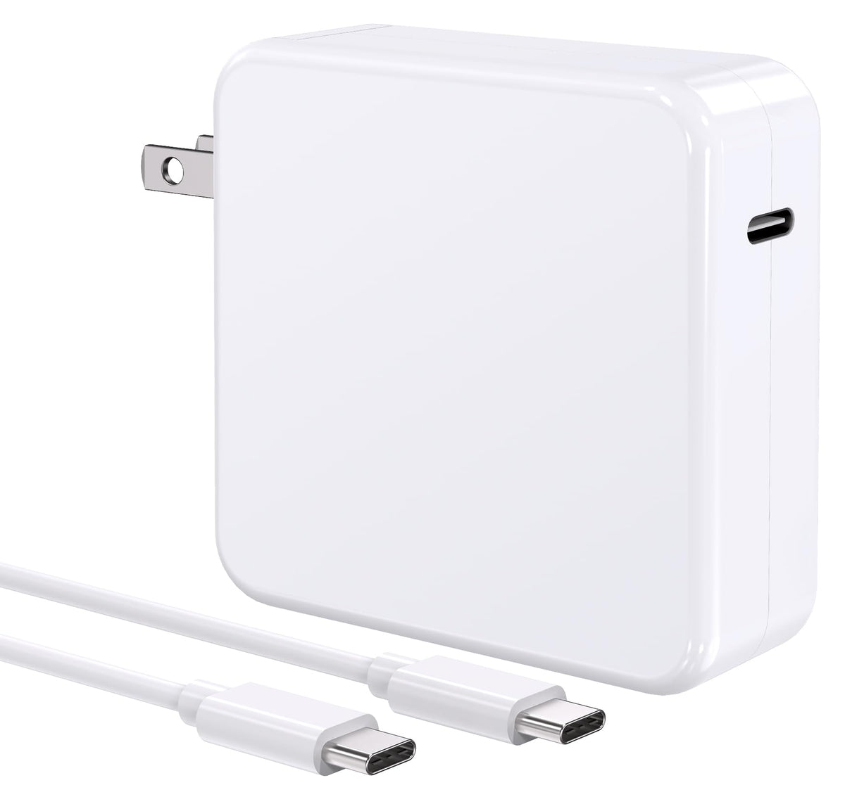 AYKLCZUU 61W USB-C charger powering a MacBook Pro on the go.