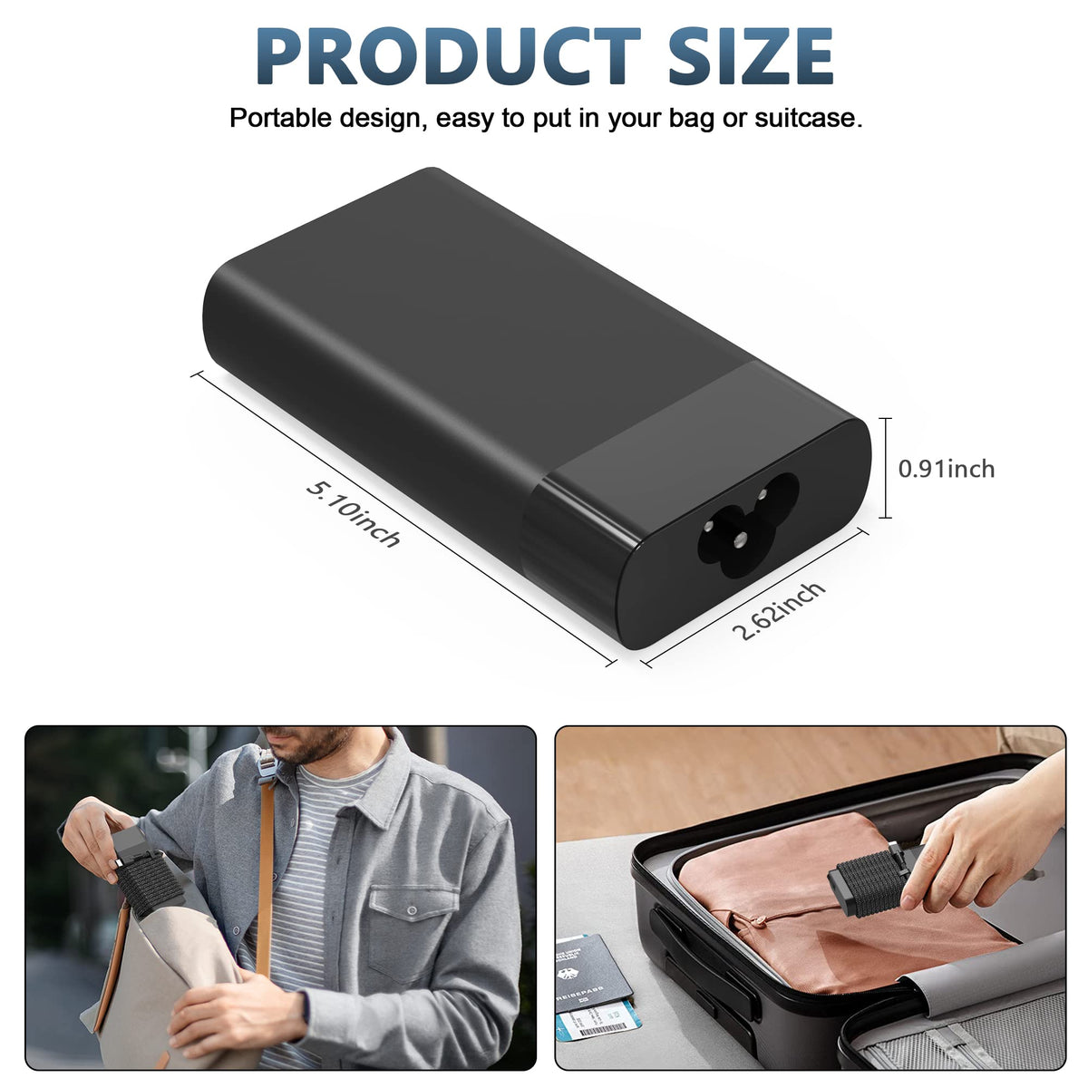 AYKLCZUU 90W max output shown for high-power charging on the go.