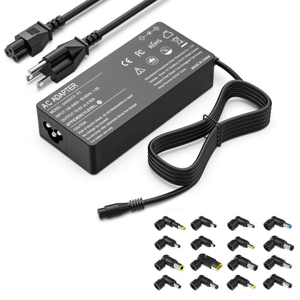 AYKLCZUU 90W charger with 16 tips for versatile laptop power on the go.