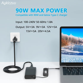 AYKLCZUU Compact travel laptop charger, ideal for carry in a bag.
