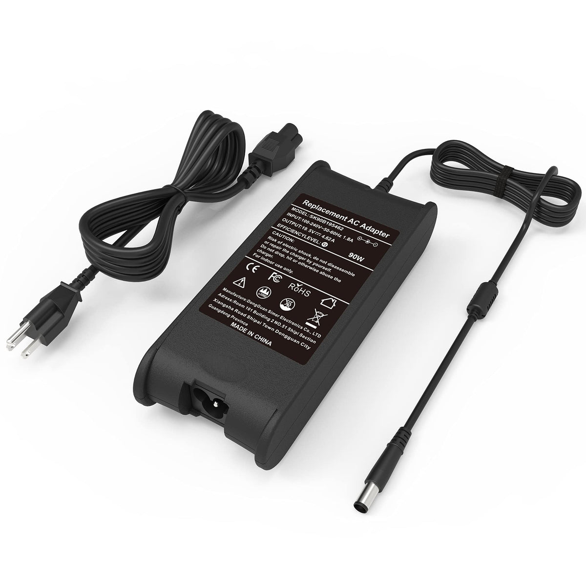 AYKLCZUU 90W Dell adapter front view for reliable on-the-go charging.