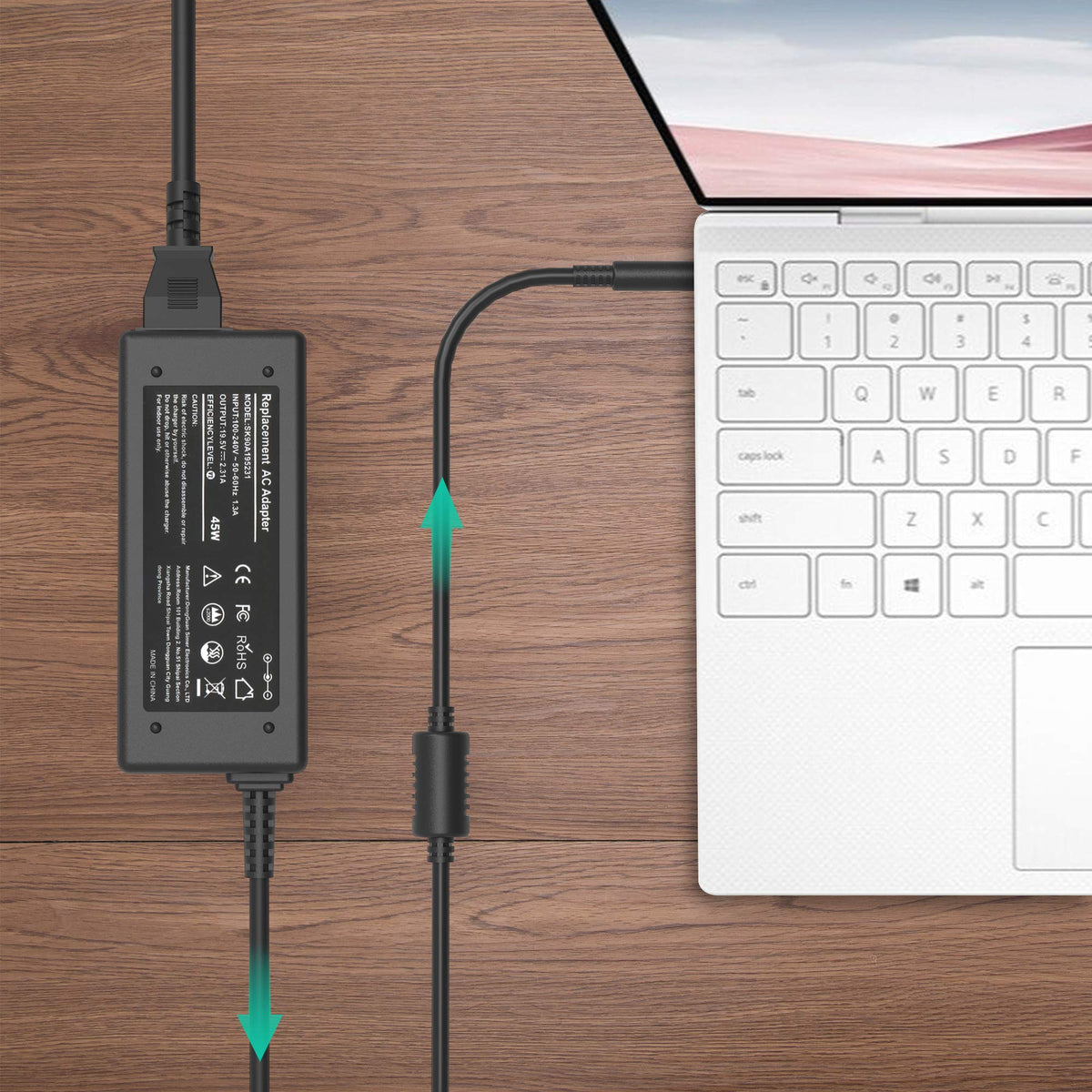 AYKLCZUU packaging shot includes adapter, power cord, and manual for quick setup.