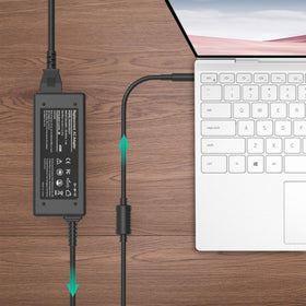 AYKLCZUU packaging shot includes adapter, power cord, and manual for quick setup.