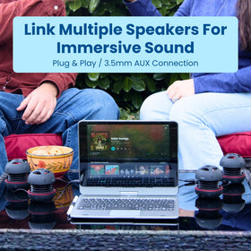 AYL Mini Speaker System packed in bag for travel listening