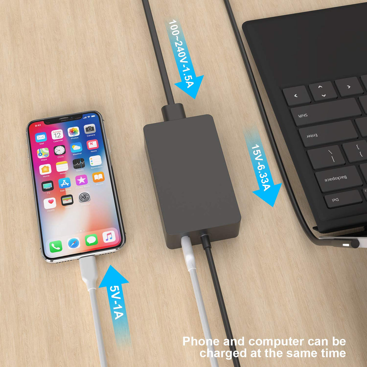 AYNEFF charger with 5.9ft cables supports flexible setup