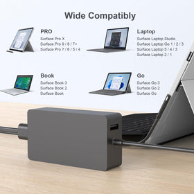 AYNEFF Surface Charger USB-A port enables charging a phone while laptop charges