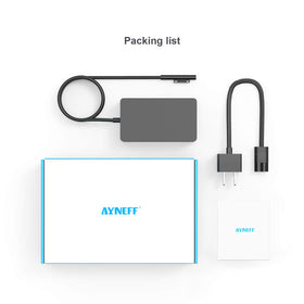 AYNEFF 102W charger in use with Surface Go for convenient charging