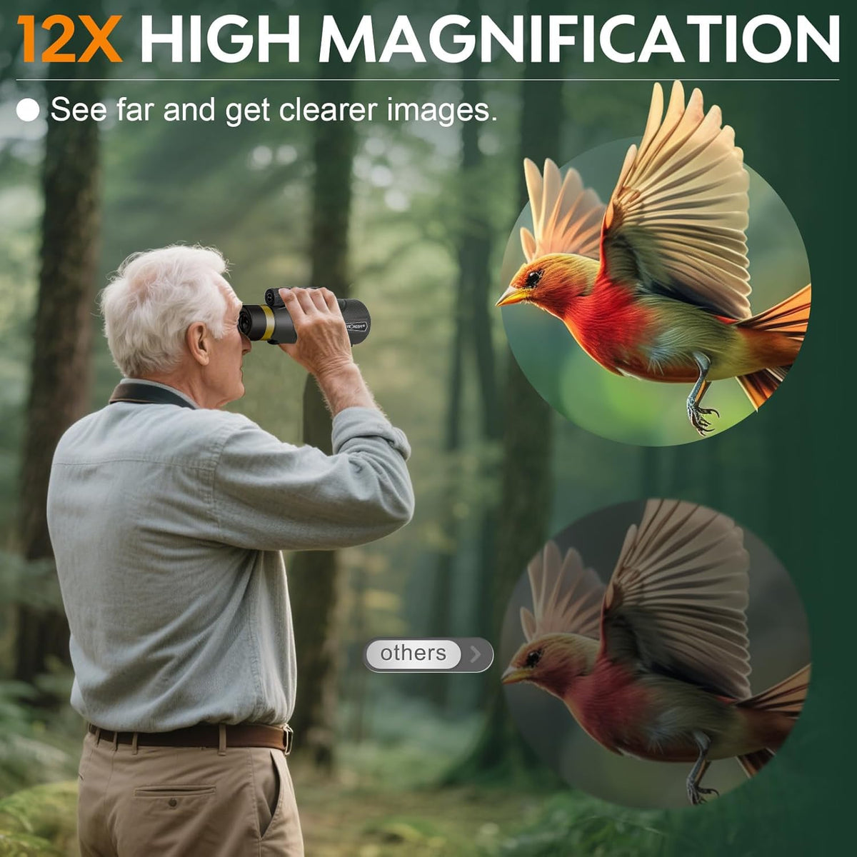 AYRAVIIO monocular with phone adapter captures distant wildlife photos