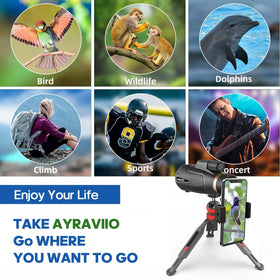 AYRAVIIO travel-ready kit for birdwatching, hiking, and scenic viewing.