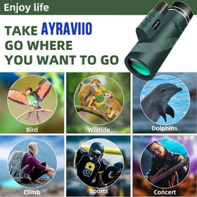 AYRAVIIO used on a hiking trail demonstrating outdoor viewing and portability