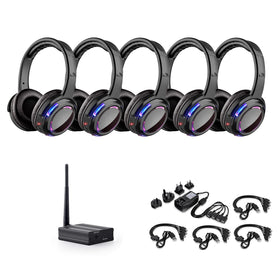 AYVVPII silent disco headphones with 30 LEDs offering vibrant music-synced lighting