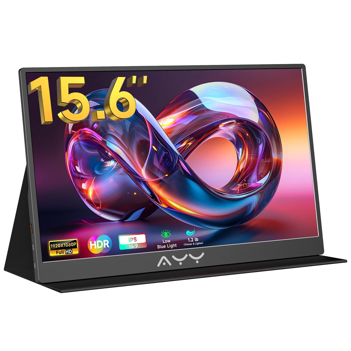 AYY front view of 15.6-inch monitor showing clear display and professional look