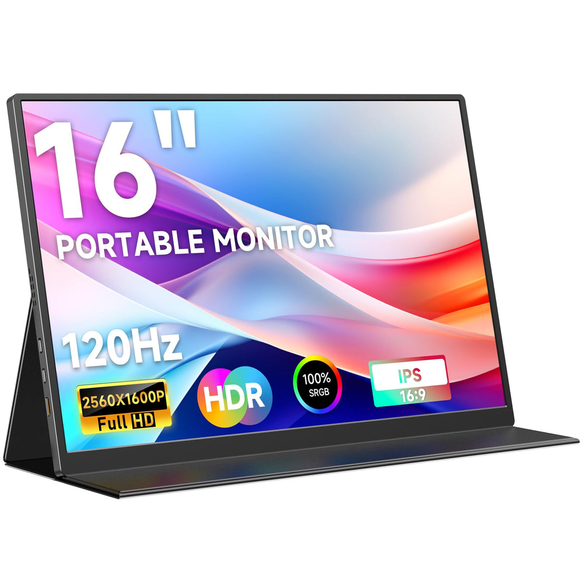 AYY 16-inch portable monitor with crisp 2.5K display for smooth mobile gaming.