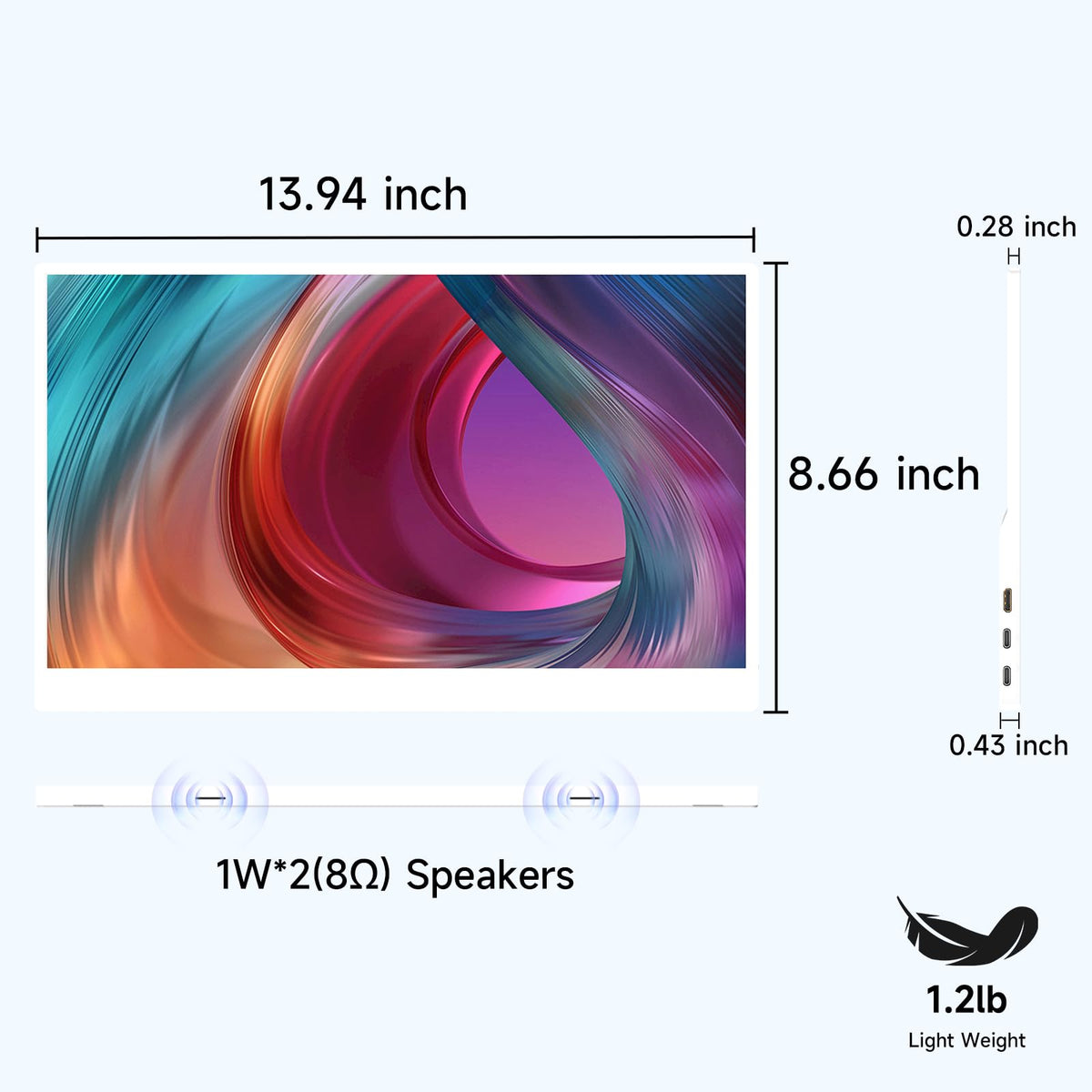 AYY built-in dual speakers close-up for instant audio benefit