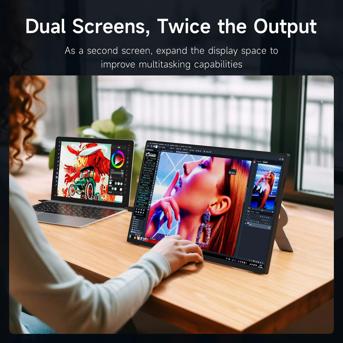 AYY 18.5-inch display offering 100Hz and 100% sRGB color range for vivid editing.