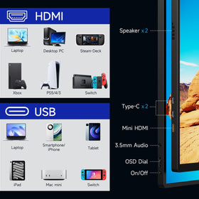 AYY 18.5-inch monitor provides immersive gameplay and productive multitasking.