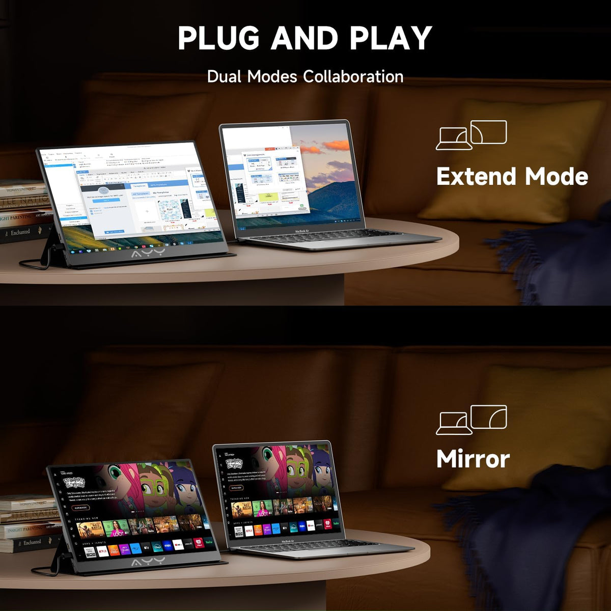 AYY slim side profile showing ultra-thin design for effortless portability