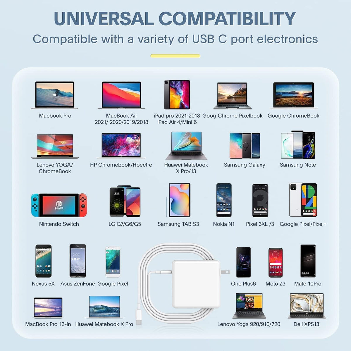 Azacvb long 7.2ft USB-C cable enables flexible setup