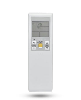 AZBME remote close-up of soft rubber buttons for comfortable tactile response