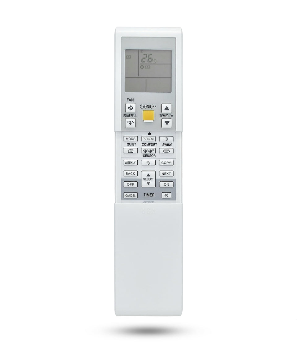 AZBME remote front view showing clear layout and easy control benefits