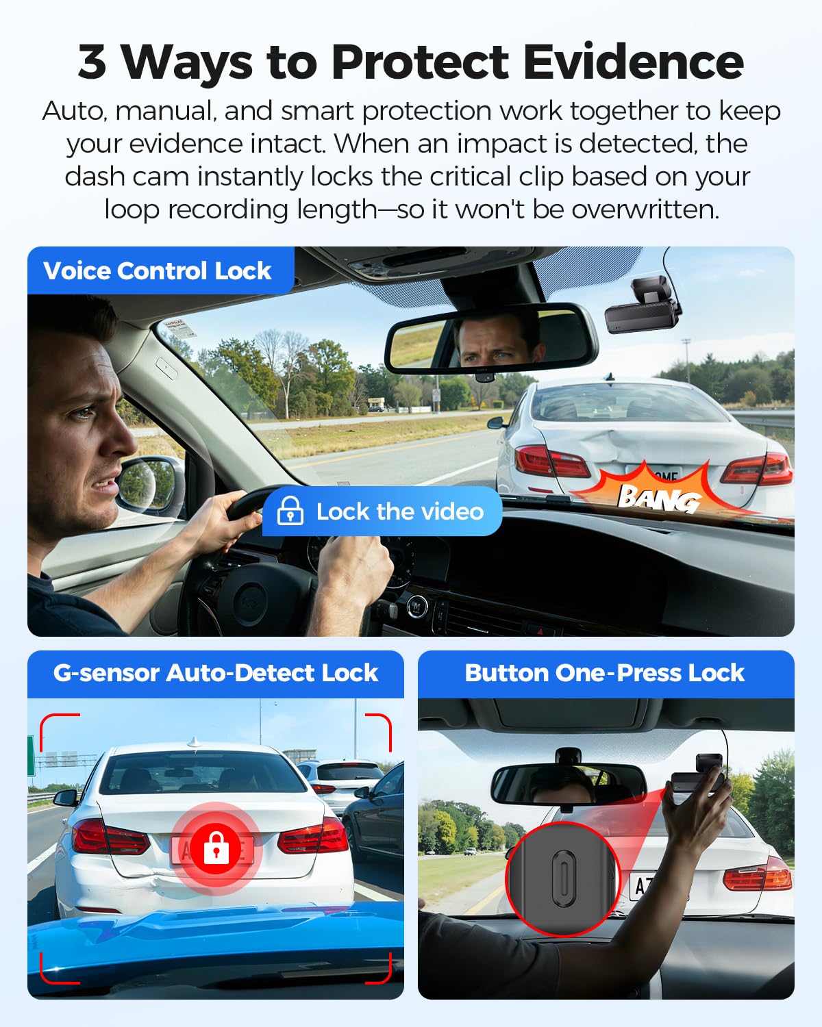 AZDOME app live preview on smartphone enabling fast downloads and sharing