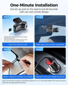 AZDOME G-sensor indicator with locked file icon showing evidence protection