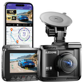 AZDOME GS63H front view showing 4K dash cam clarity for license plates