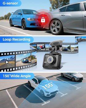 AZDOME GS63H 150° wide angle reduces blind spots on the road
