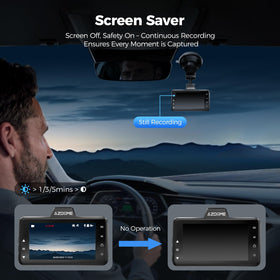 AZDOME M01 locked-impact clip icon indicating G-sensor protection of event footage benefit