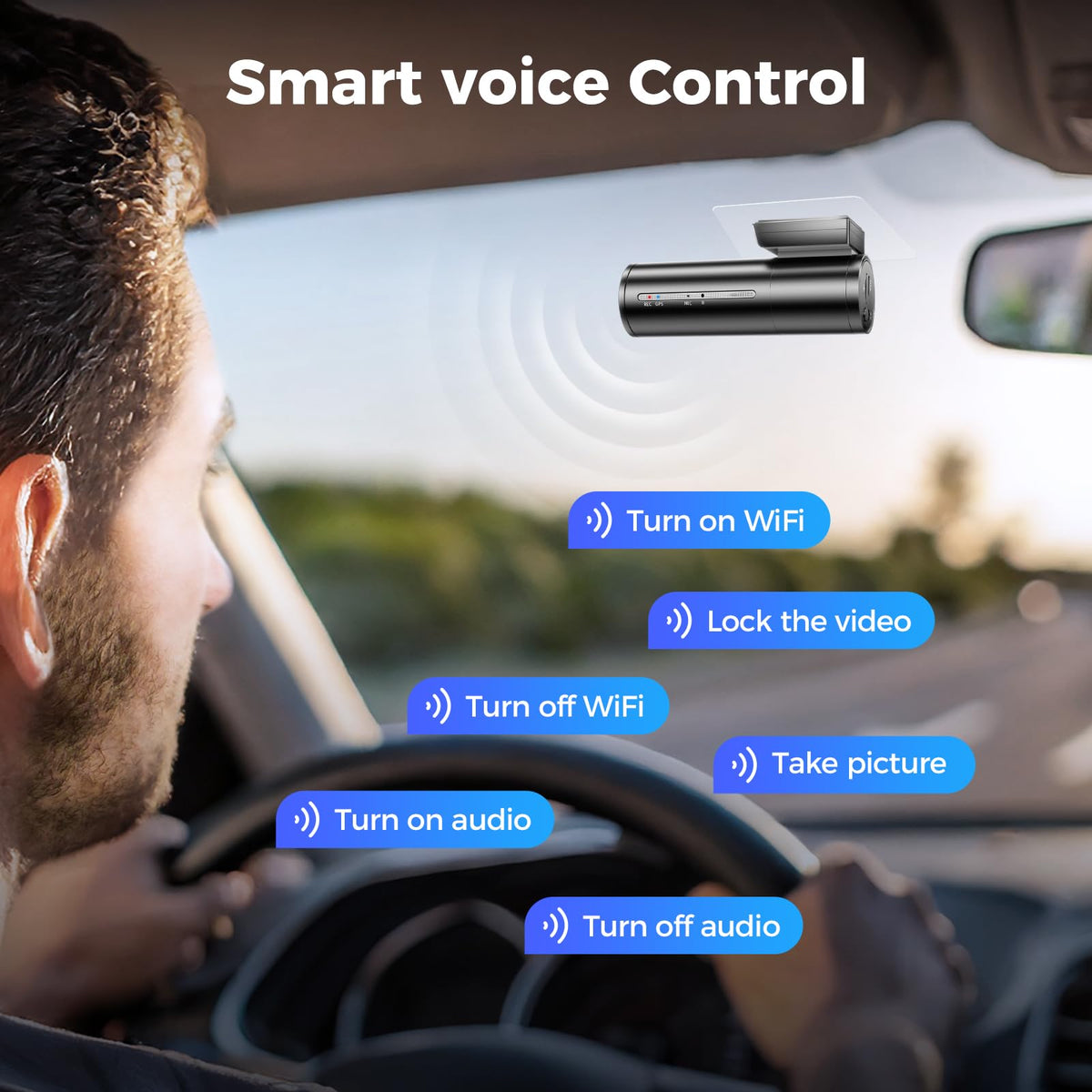 AZDOME M300S built-in WiFi and GPS for easy file management