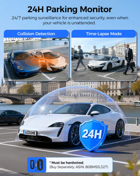 AZDOME M550 Pro parking mode 24/7 surveillance while parked