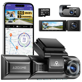 AZDOME M550 Pro front unit showing lens and 4K clarity benefits