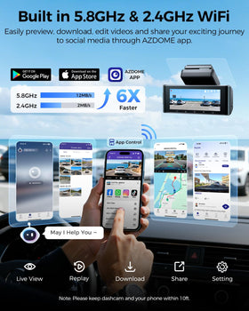 AZDOME M550 Pro GPS bracket logs speed and routes during trips