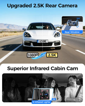 AZDOME M550 Pro interior cabin night vision for clearer in-car video
