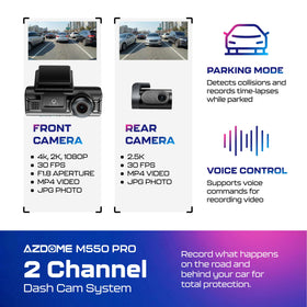 AZDOME M550 Pro rear camera rotates for flexible coverage behind