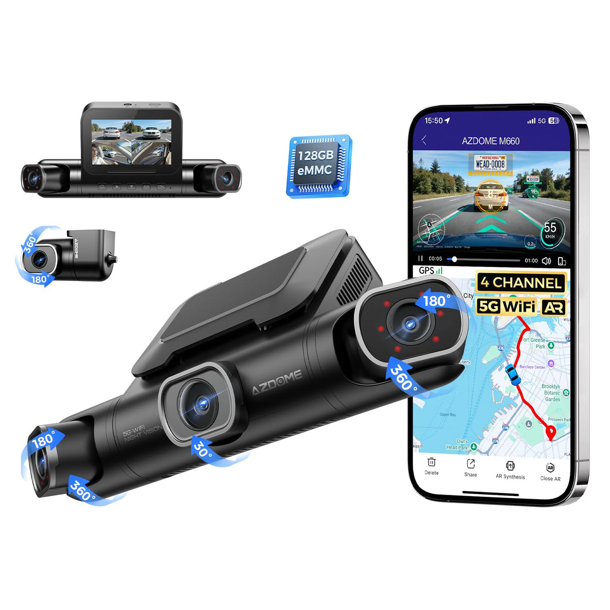 AZDOME M660 front 2K footage for crisp daytime driving and reliable evidence.