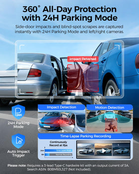 AZDOME M660 right lens captures passenger-side events with clarity.