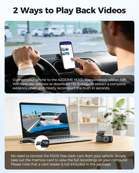 AZDOME parking mode time-lapse screen illustrating long-term monitoring advantage