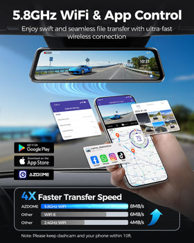 AZDOME PG17 Max ADAS alerts for forward collision and pedestrian detection