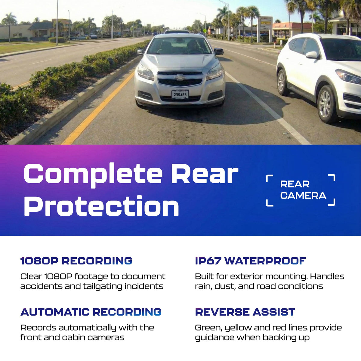 AZDOME PG17 reverse assist guides you when backing up safely.