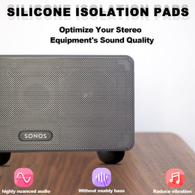 AZEAM subwoofer isolation feet help dampen bass rattle and improve clarity