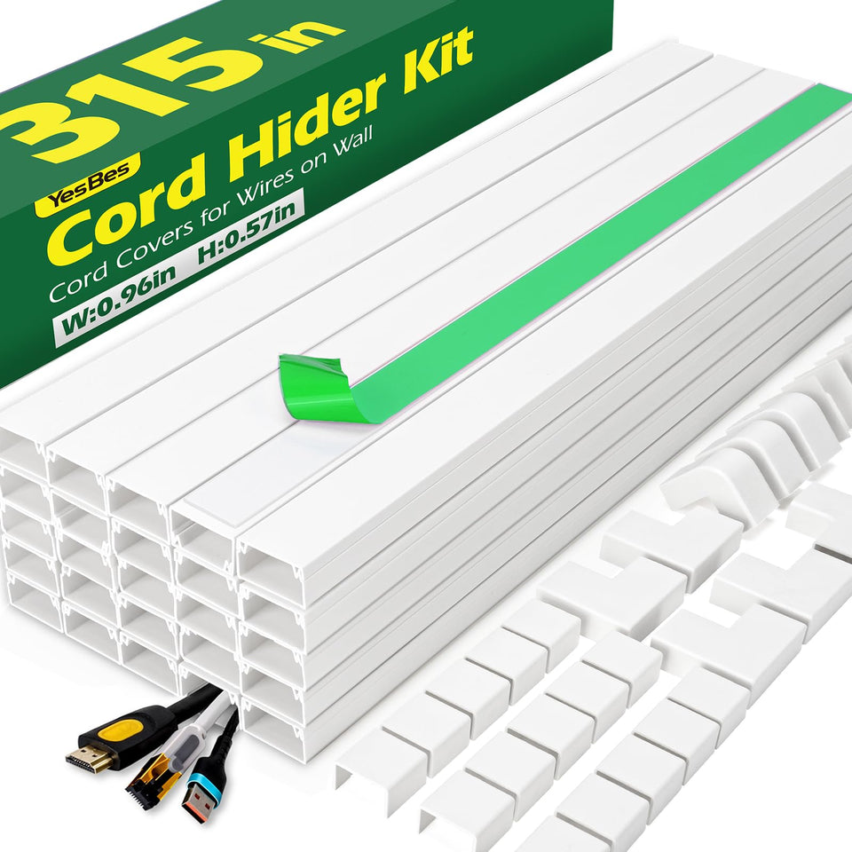 AZEN cord hider kit 315in wall cable cover for neat wiring concealment